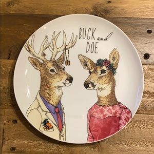 West Elm Dapper Animal Plate Buck & Doe